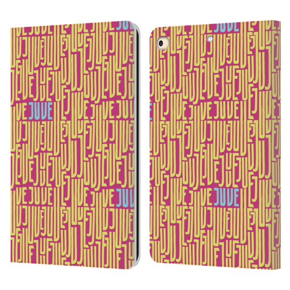Head Case Designs Officially Licensed Juventus Football Club Patterns Text Leather Book Wallet Case Cover Compatible With Apple iPad 9.7 2017 / iPad 9.7 2018