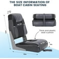 thumbnail image 2 of Ataucjin 2 Packs Boat Seats Low Back Stainless Steel Screws Included, Fold-Down Fishing Boat Seats Waterproof Captain Aluminum Hinges & Thick Soft Cushion, 2 of 7