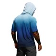 thumbnail image 4 of Men's Gradient Quick Dry T-Shirt Hooded Short Sleeve Sun Protection Top Performance Lightweight Fishing Athletic Workout Shirt, 4 of 5
