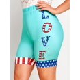 thumbnail image 1 of Tallas grandes Bandera americana Alto aumento Leggings cortos Rosegal Leggings de talla grande, 1 of 5