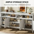 thumbnail image 4 of Sideboard Buffet Cabinet with Storage，65" Fluted Cabinet with 4 Doors, Long Buffet Cabinet, Sideboard Storage Cabinet for Kitchen,Living Room,Vintage White, 4 of 7