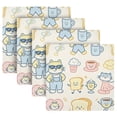 thumbnail image 5 of Iauyy Satin Napkins Set of 4- Blue Beige Food DIY Printing Decoration Cloth Napkin- Easy Care for Home/Party, 5 of 8