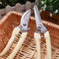 thumbnail image 3 of Stainless Steel Pruning Shears One Hand Pruner for Garden Branches Ivory White Straight Tip Hand Pruning Tool for Plant Trimming and Tree Cutting, 3 of 9