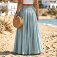 thumbnail image 4 of Boho Maxi Skirts for Women 2026 Summer Cute Flowy Long Skirts Flared A Line Elastic Waist Beach Vacation Resort S, 4 of 8