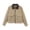 Khaki, variant on Women's Spring Fall Winter Corduroy Jacket,Leather Collar Zip Up Pocket Long Sleeve Casual Bomber Coat,Watermelon Red Women's XS-L