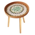 thumbnail image 4 of Luzkey Side Table, Bedside Table, End Table, Multifunctional Open Design Tea Table with Shell Inlays for Proch, Bedroom, Balcony, Indoor Bohemia 50cm, 4 of 8
