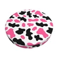 thumbnail image 2 of Round Bar Stool Seat Covers, cute black pink cow print Elastic Round Chair Cover Stool Seat Slipcover Bar Stool Cushions Round Pad for 12-14 inch, 2 of 7