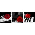 thumbnail image 2 of 3 Pcs Modern Canvas Painting Black and White Red Rose Canvas Art Rose and Piano Keyboard Wall Art Music Decorations Flower Picture on Canvas for Home Decor Giclee Framed Artwork for Wall, 2 of 6