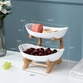 thumbnail image 3 of ornament display,Fruit Tray Basket Wooden Frame Stand Multi Layer Candy Snack Plate Fruit Shelf Table Decoration,White, 3 of 4