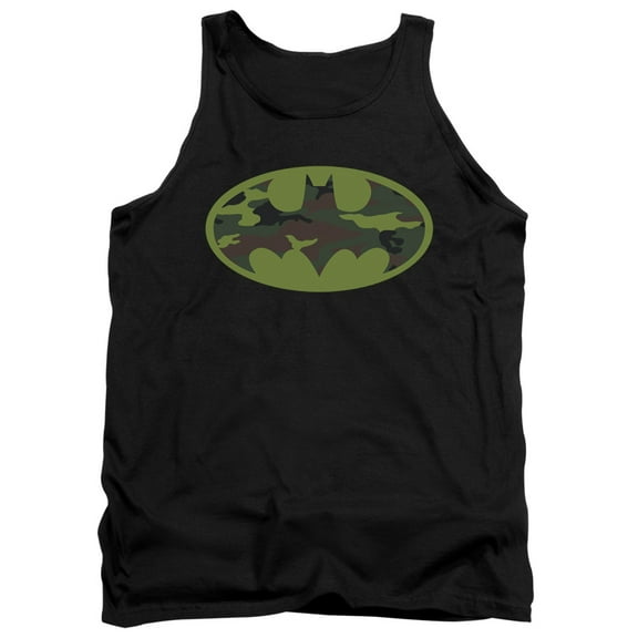 Batman Camo Logo Adult Tank Top Black