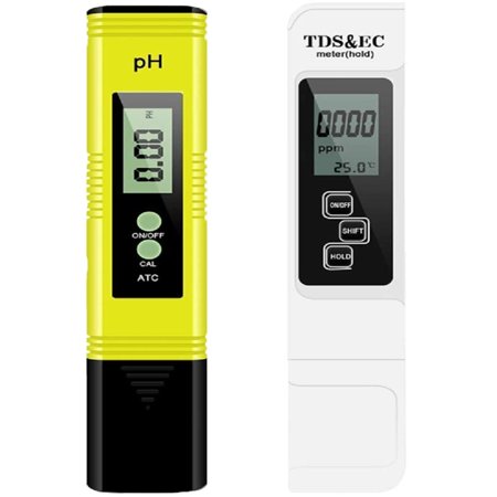 iPower PH and TDS Meter Combo, High Accuracy Pen Type PH Meter ± 2% Accuracy 3-in-1 Temperature Meter
