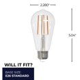 thumbnail image 2 of Bulbrite 862849 3000K 1400 Lumen 13 watt LED Filament Dimmable ST18 Light Bulbs with a Clear & Medium E26 Base, Soft White - Pack of 4, 2 of 5