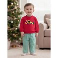 thumbnail image 3 of RUINIXCW Toddler Baby Boy Christmas Outfit Kids Baby Boy Fall Winter Clothes Excavator Tree Embroidery Long Sleeve Pullover Sweatshirt and Plaid Pants 2 Pcs Set, 3 of 9