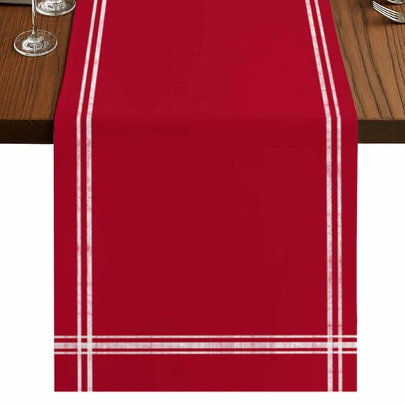 Pure Red Table Runner 70 Inches Long, Simple Solid Color Cotton Linen Table Runners Dresser Scarves, Decorative Fabric Tabletop Scarf Furniture Cover for Home Dinner Party 13"x70"