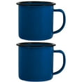 thumbnail image 1 of Miangastore Blue Enamel Coffee Mug for Home Use Practical Drinking Cup with Stable Structure 2 Pieces, 1 of 8