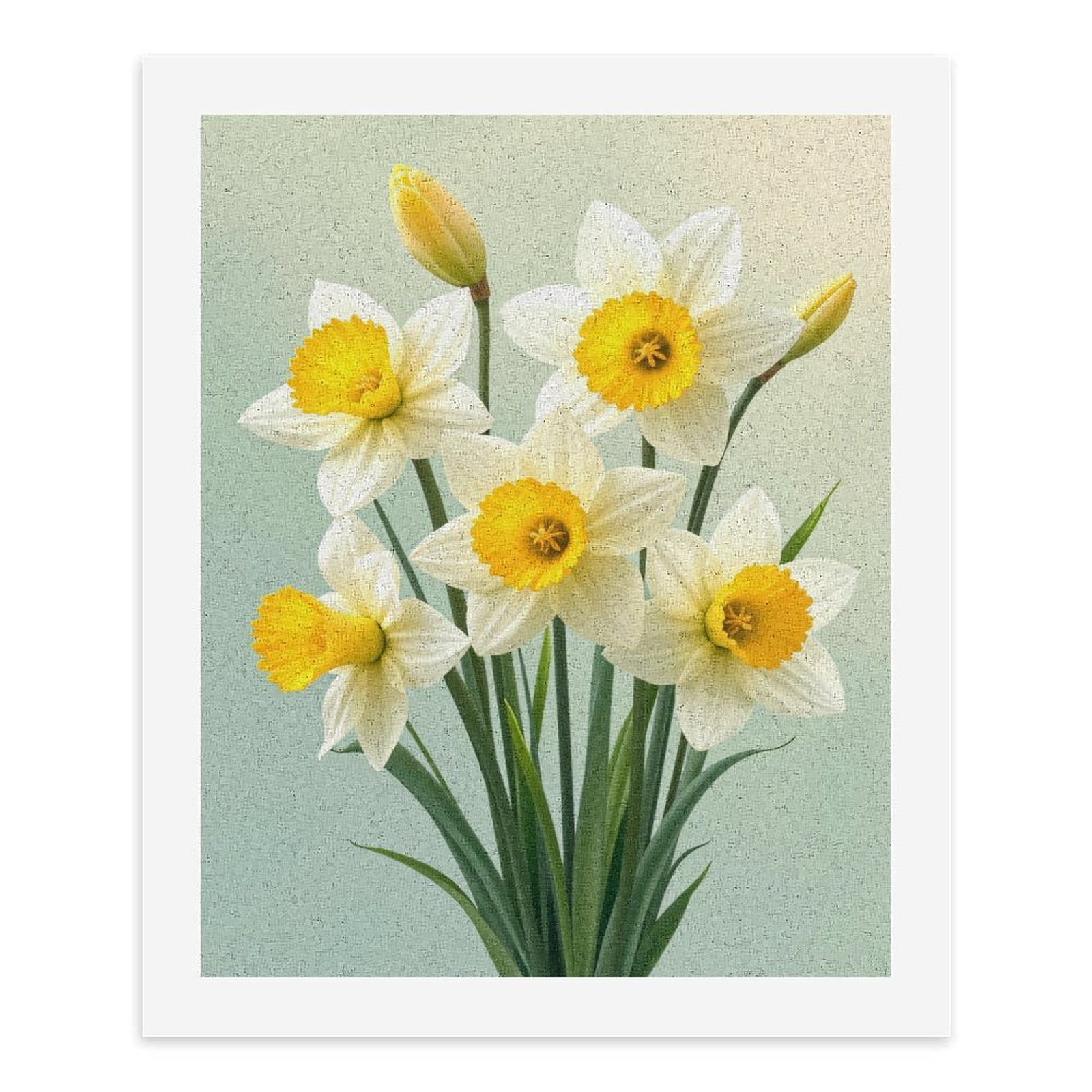Paint by Numbers Kit for Adults, Yellow White Daffodil Bouquet Spring Paint by Numbers, Easy Paint by Numbers Kit for Adults Beginner, DIY Adult Paint by Number Kits on Canvas, Home Decor