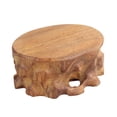 thumbnail image 3 of Base de madera retro, soporte para maceta de piedra, jarrón creativo de madera tallada. Alto, 3 of 9