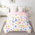 thumbnail image 2 of Feelyou Kawaii Floral Girls Twin Bedding Sets 7-Piece, Cartoon Groovy Flower Bedding Comforter Set, Leaf Plant Botanical Reversible Sheet Sets, Microfiber Bedroom Decor, 2 of 8