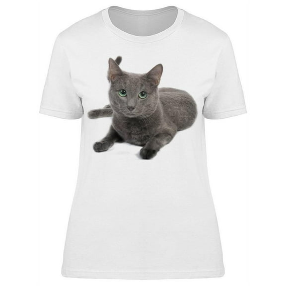 Russian Cat Looking At Camera T-Shirt Women -Image by Shutterstock, Female Medium