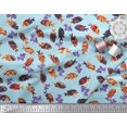 thumbnail image 3 of Soimoi Moss Tissu Georgette Floral & Poisson Texturé Imprimé Océan au Mètre 42 Pouces de Large, 3 of 3
