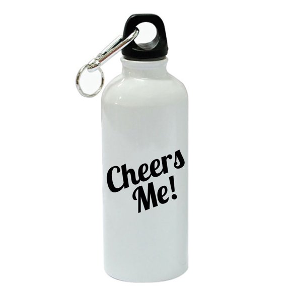 Cheers Me White Aluminum Sports 20 oz Water Bottle