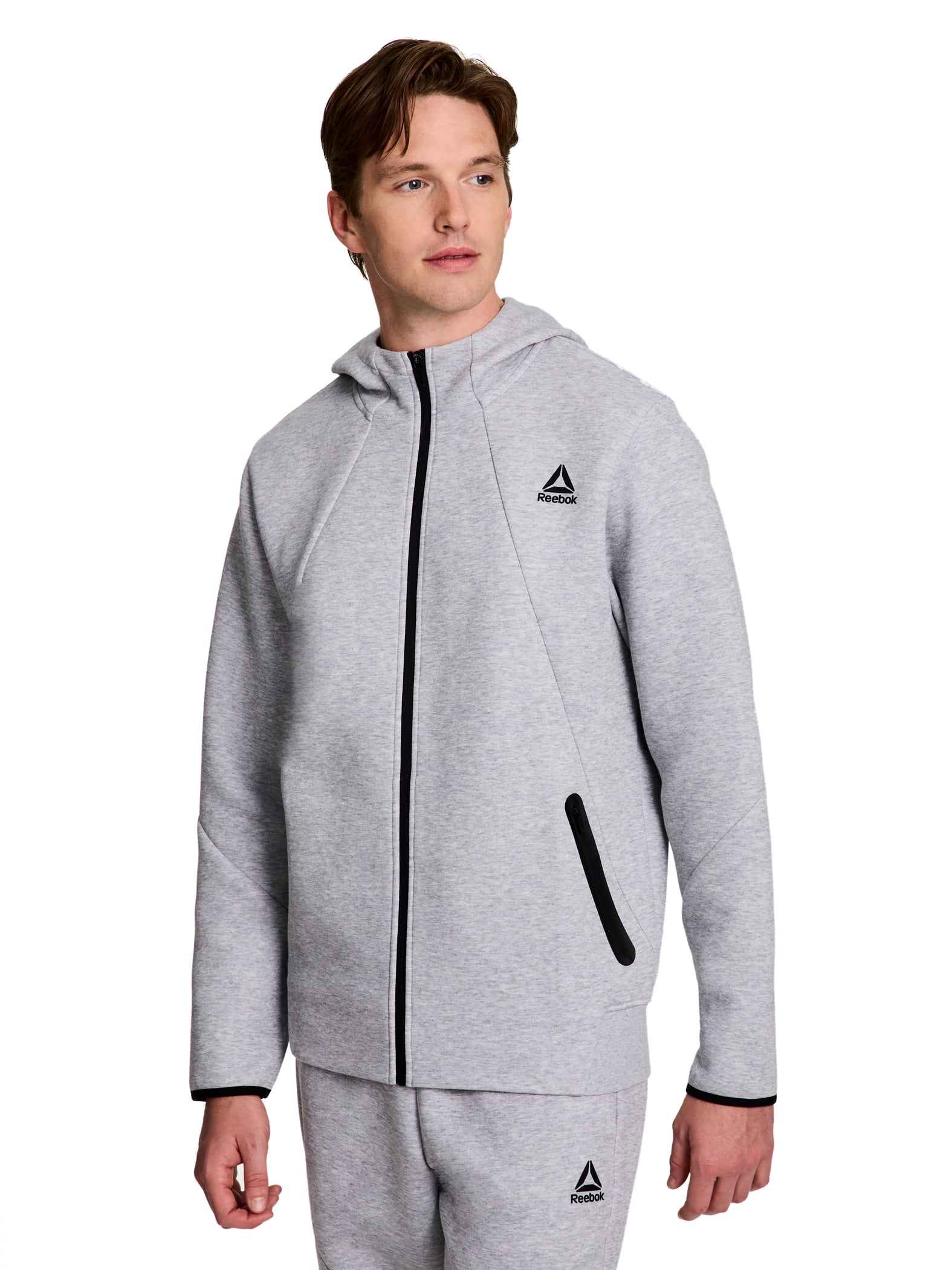 Reebok Men's and Big Men's Momentum Fleece Full Zip Hoodie, Sizes XS-5XL
