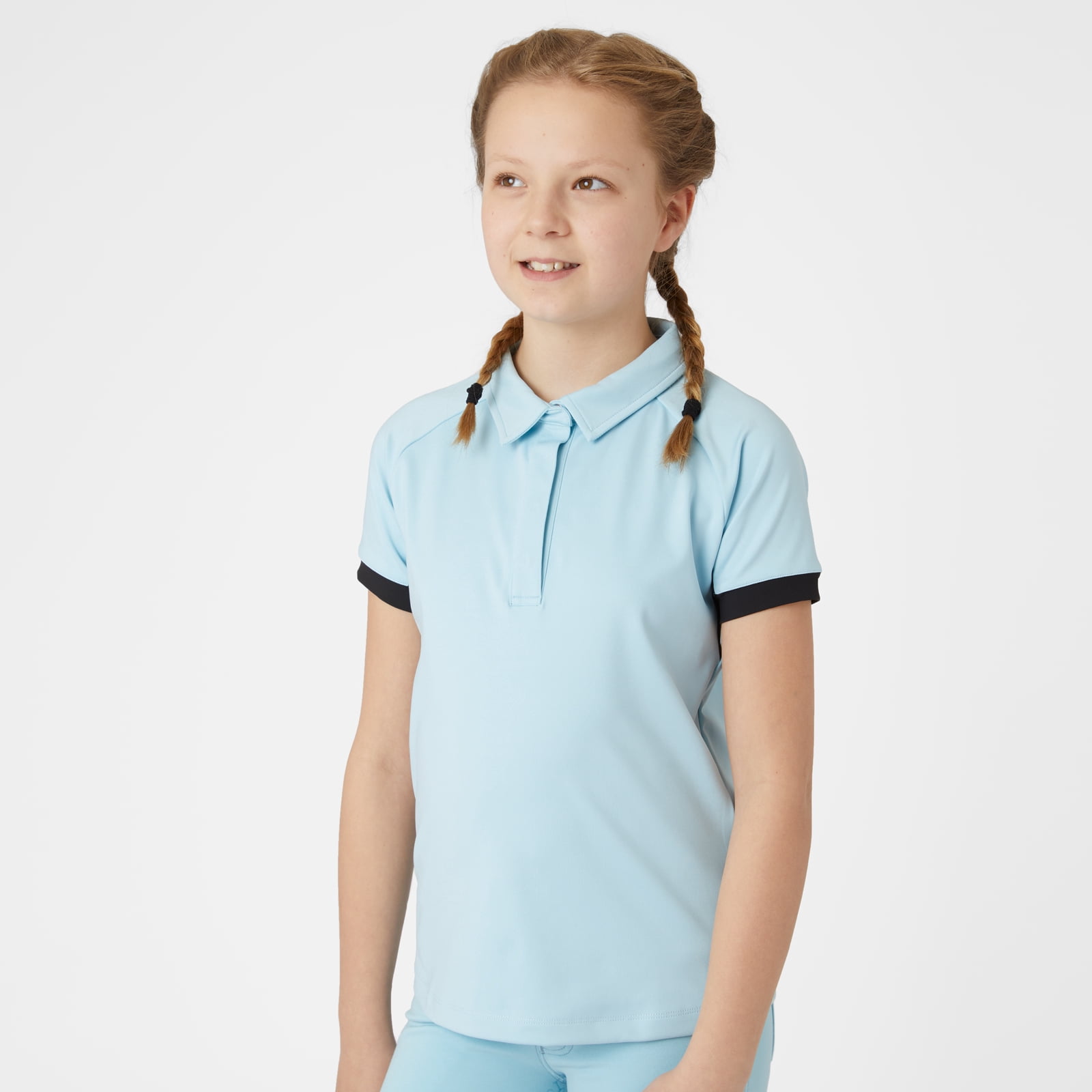 HORZE Laura Kids' Equestrian Moisture Wicking Short Sleeve Training Shirt with Mesh