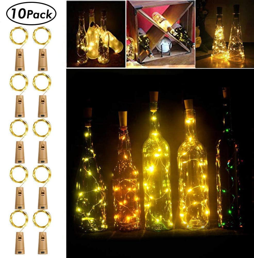 5pcs USB Rechargeable LED Glowing Wine Bottle Cork Light Lamp Decoration White 