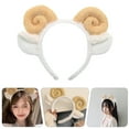 thumbnail image 2 of FELTECHELECTR diademas con orejas de cordero y cuerno de oveja para mujer, accesorios elegantes para el cabello de cosplay., 2 of 6