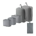 thumbnail image 1 of Bolsa de viaje de 6 uds., bolsa organizadora de equipaje, multiusos, resistente al desgaste, organizador de embalaje de equipaje, bolsa de zapatos par Gris, 1 of 9