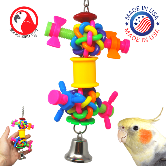 Bonka Bird Toys 2367 Screw Balls Plastic Puzzle Small Medium Bird Toy