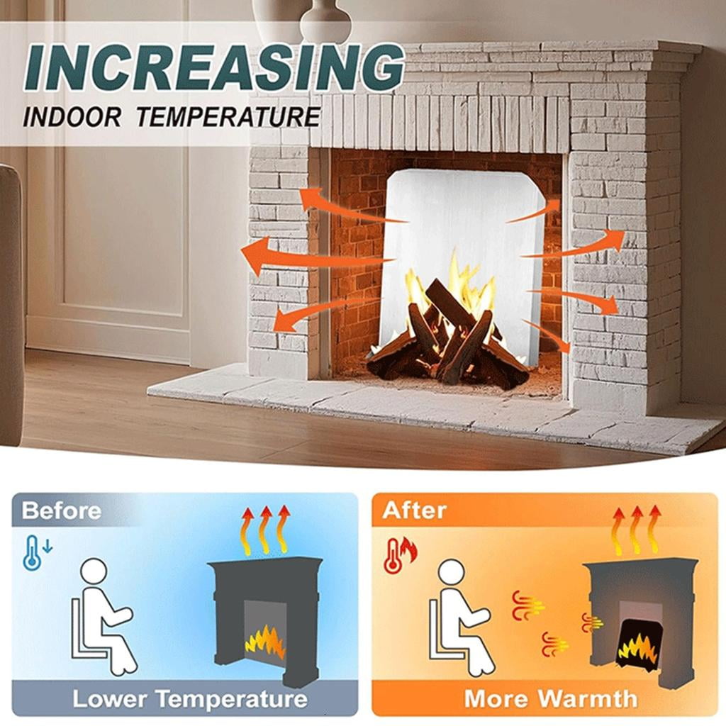Giaone Heat Deflection Fireplaces Back Panel Adjustable Support Brackets Included