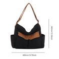 thumbnail image 2 of Bolso bandolera de lona de gran capacidad para mujer bandolera informal de Color sólido para mujer, 2 of 9