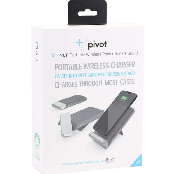 Cargador Inalámbrico TYLT Pivot Power Bank de 5000mAh con Soporte
