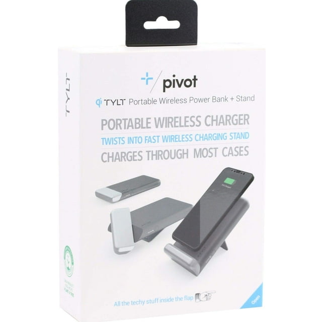 Cargador Inalámbrico TYLT Pivot Power Bank de 5000mAh con Soporte