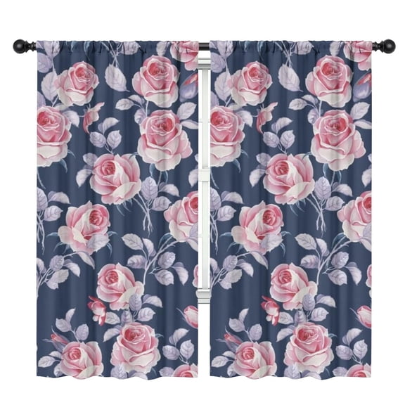 Blackout Kids Curtains,Pioneer Flower Childrens Insulated Curtains Set Of 2,Bedroom Essentials,Toddler Room Decor 42x84in(106x213cm)