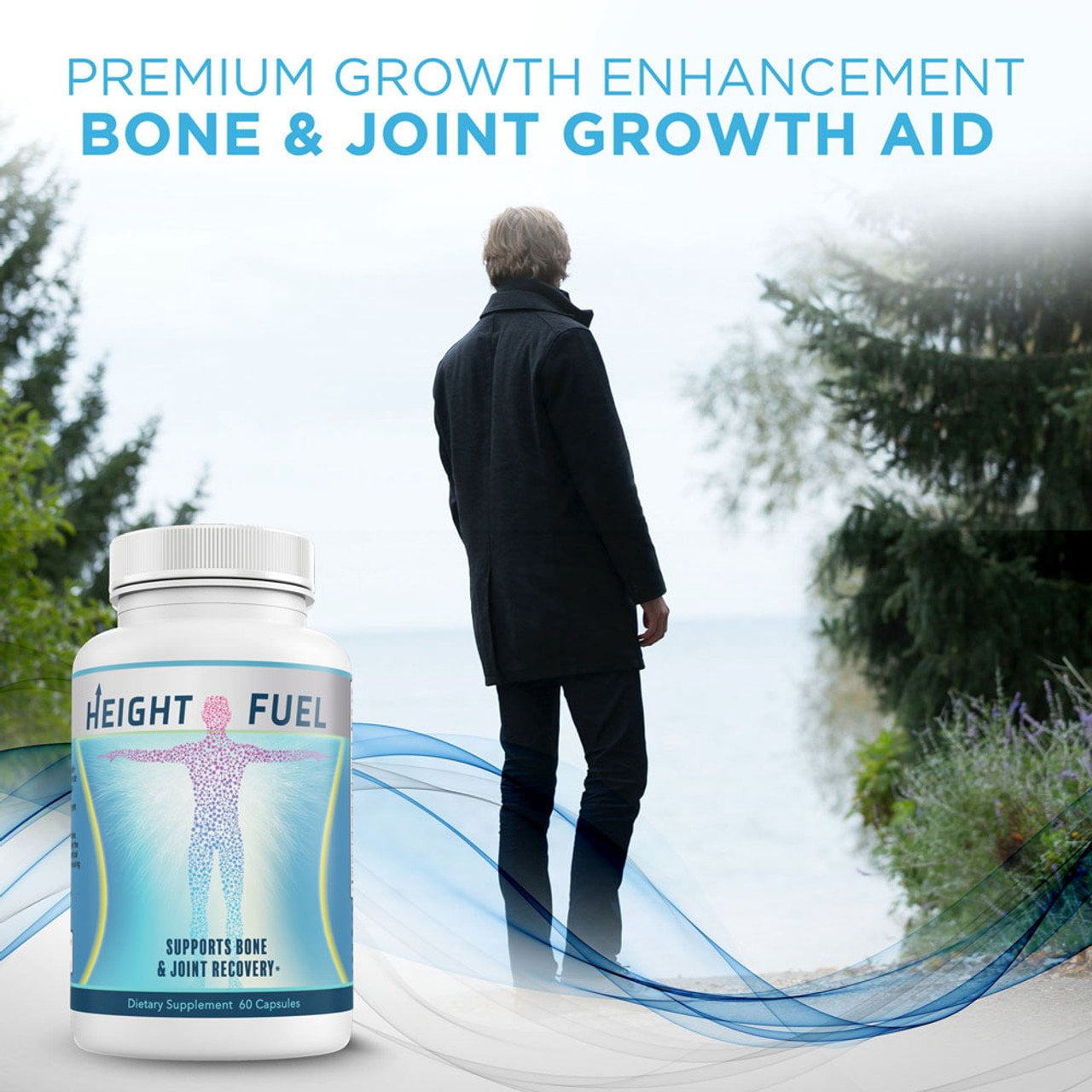 Success Chemistry Height Growth Support with Turmeric & Glucosamine for Adults - 60 Capsules