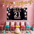 thumbnail image 2 of Colorful Design 21st Birthday Banner Balloon Theme Celebration Decoration for Birthday Party Indoor Event, 2 of 9