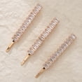 thumbnail image 5 of MIALLO 3 Pack Gold Bobby Pins, Rectangle Clear Cubic Zirconia Hair Clips, Elegant Bridal Hair Accessories for Wedding and Prom, 5 of 7