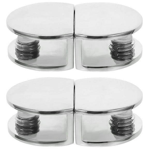 unbranded 4 Pcs Furniture Glass Bracket Aluminium Clamps Window Shelves Brackets Silver