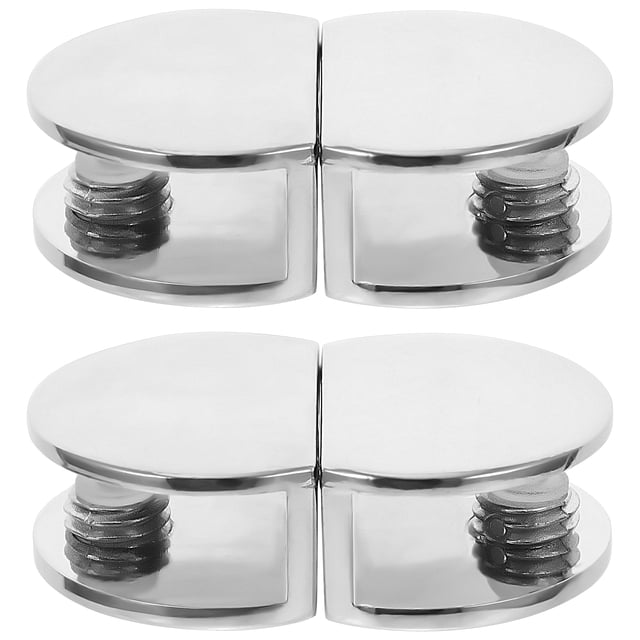 MasteelfCA 4Pcs Aluminium Glass Clamps Furniture Glass Brackets Glass Shelf Fixing Clips