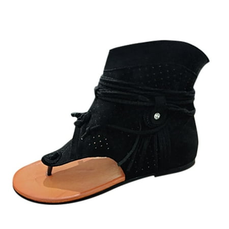 

SEMIMAY Boots Roman Shoes Women Beach Tassel Girls Sandals Retro Bohemian Women s sandals