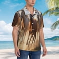 thumbnail image 3 of Sikiie Horses running Print Men's Hawaiian Shirt, Summer Beach Button Pocket Short Sleeve T-Shirt,X-Large, 3 of 7