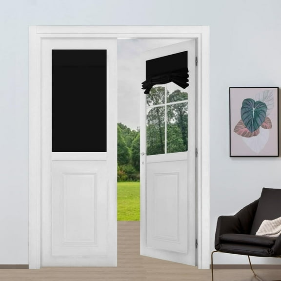 DREAM ART Blackout French Door Curtains for Small Windows, Rod Pocket, Thermal Insulated, 2 Panels (W26 x L40 inch)