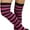 Thigh High - Black/Pink, variant on Women's Rainbow Striped Acrylic Thigh High - Bright Rainbow - One Size