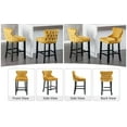 thumbnail image 6 of Velvet Counter Height Bar Stools Set of 2, Upholstered Barstools with Button Tufted Back and Nailhead Trim, Modern Wing-Back Counter Height Chair for for Kitchen, Home Bar, Dining Room, Gold, 6 of 7