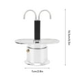 thumbnail image 3 of Dual Head Stovetop Coffee Maker, 100ml Aluminum Alloy Italian  Pot, 3 of 6