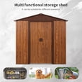 thumbnail image 4 of CarButler 6x6ft Metal Outdoor Storage Shed with Window and Lockable Sliding Doors for Garden Backyard Patio Lawn Coffee, 4 of 8