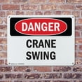 thumbnail image 4 of (2 Pack) Crane Swing OSHA Danger Sign 18 Inch X 12 Inch Indoor / Outdoor Rust-Free Aluminum Metal Signs for Workplace, Workshop, and Construction Site, Made in the USA, 4 of 8