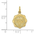 thumbnail image 2 of 14k Yellow Gold Registered Nurse Disc Charm - 1.4 Grams - Measures 22.1x14.2mm, 2 of 2